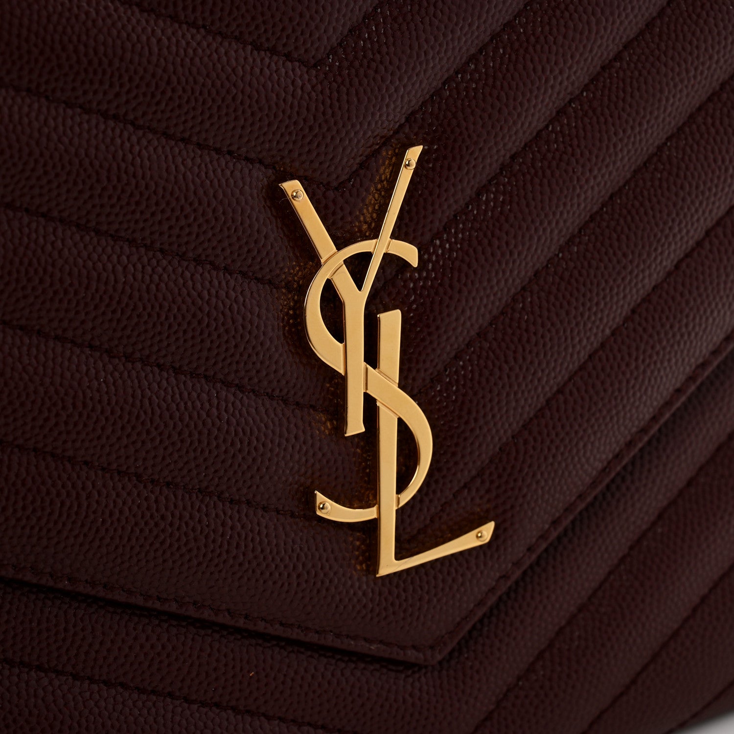 Saint Laurent Grain De Poudre Matelasse Chevron Monogram Envelope Clutch Rouge Legion 8 of 9