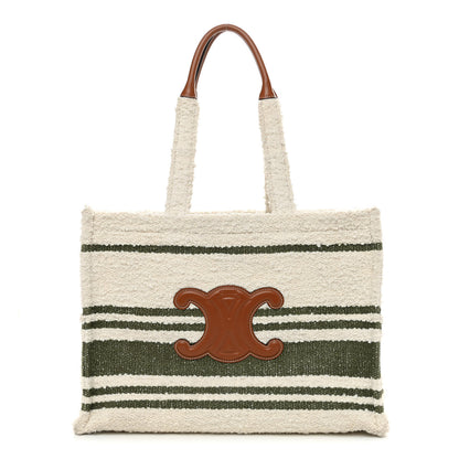 Celine Stripe Triomphe Large Cabas Thais Khaki Tan 1 of 7
