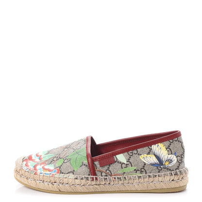 Gucci GG Supreme Monogram Tian Womens Espadrilles 35.5 Beige Multicolor Red 1 of 11