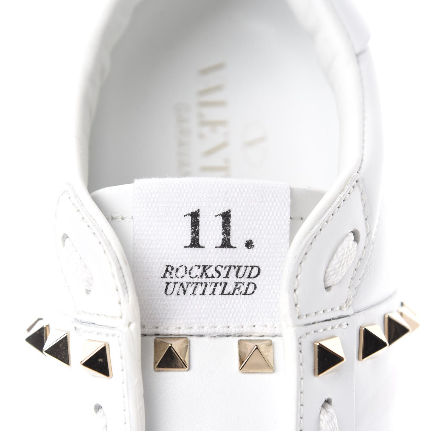 Calfskin Rockstud Untitled Open Sneakers 38 White