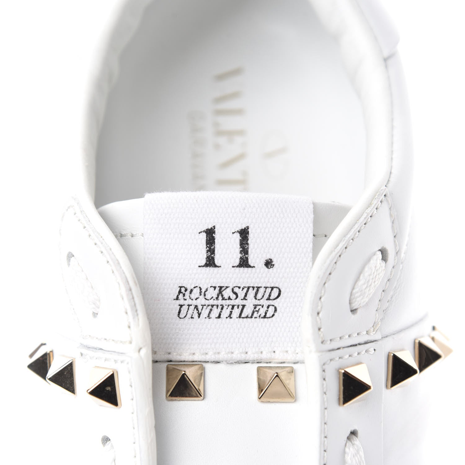 Valentino Garavani Calfskin Rockstud Untitled Open Sneakers 38 White 9 of 10