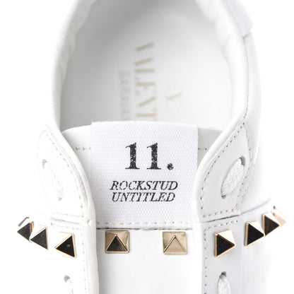 Valentino Garavani Calfskin Rockstud Untitled Open Sneakers 38 White 9 of 10