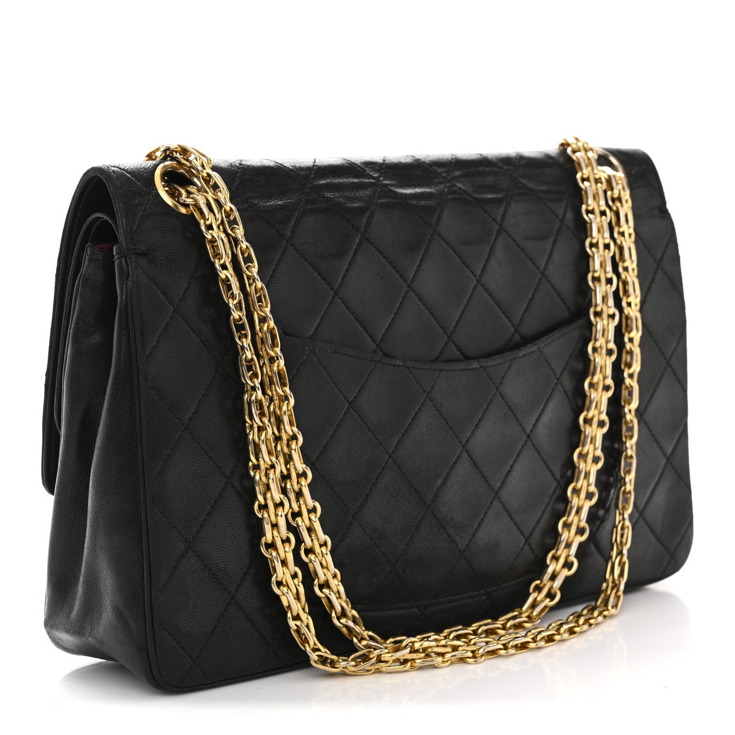 Chanel Lambskin Quilted Medium Double Flap Bijoux Chain Black 3 of 11