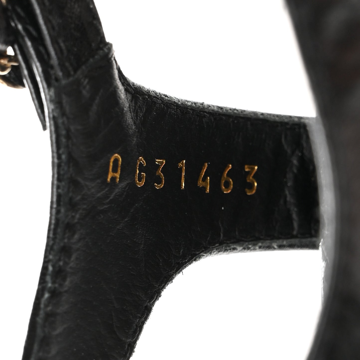Lambskin Chain CC Thong Sandals 37.5 Black