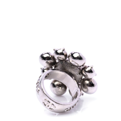 Chanel Crystal CC Ring 7.5 Silver Multicolor 3 of 5