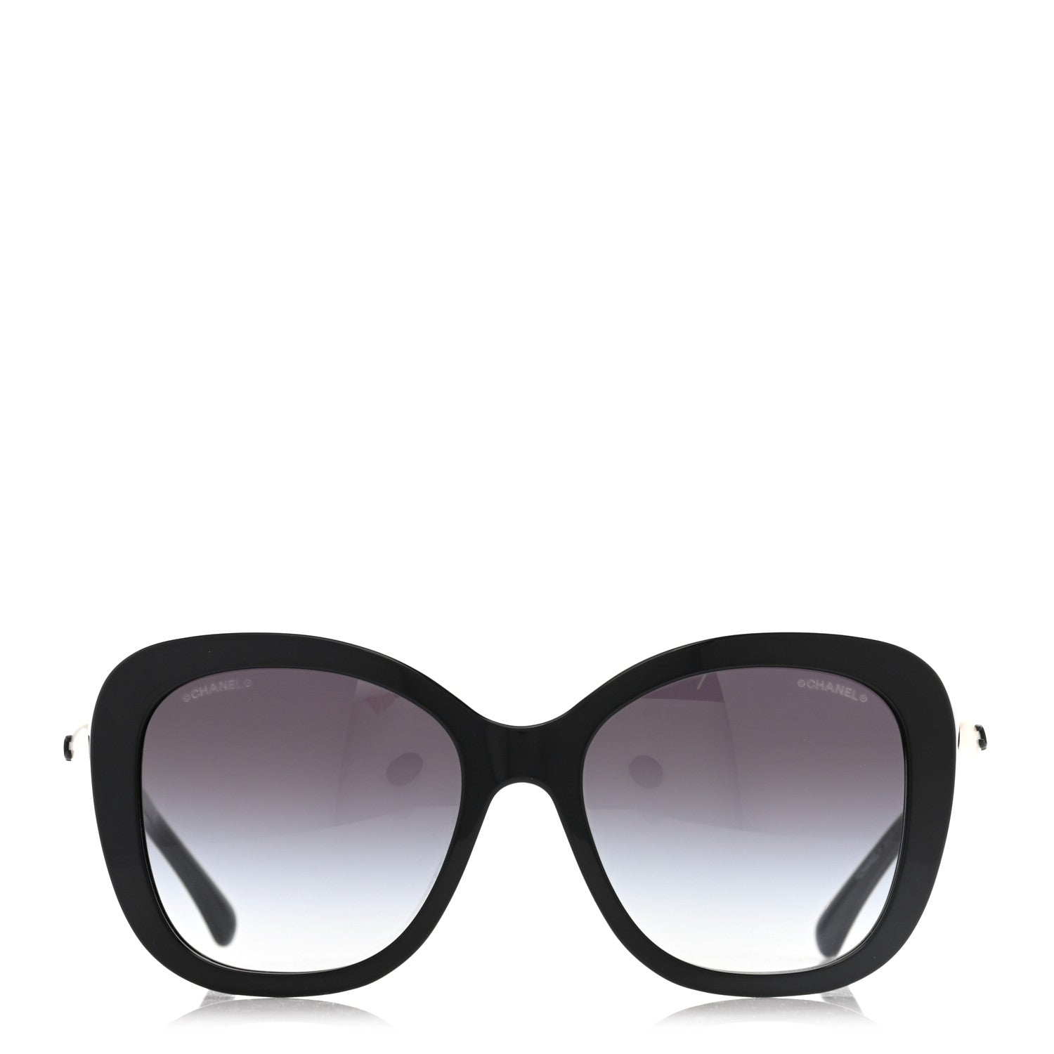Chanel Acetate Butterfly Winter Pearl Sunglasses 5339-H Black 2 of 7