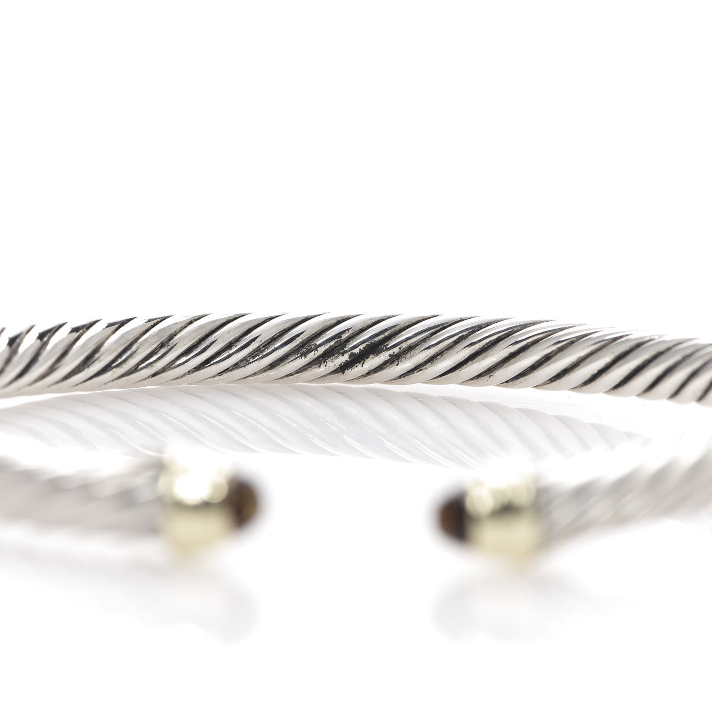 Sterling Silver 14K Yellow Gold Citrine 5mm Cable Classics Petite Color Bracelet