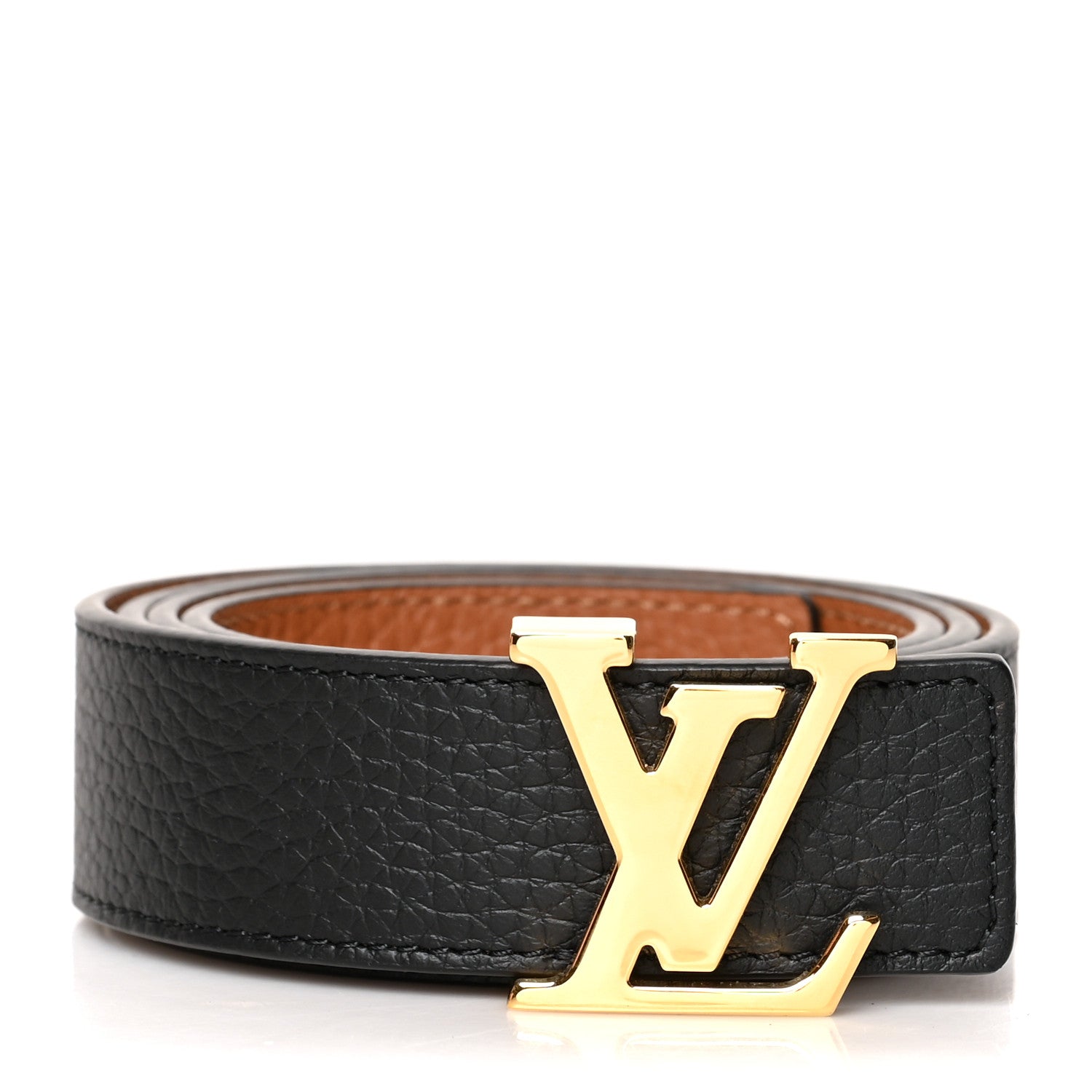 Louis Vuitton Taurillon Calfskin 30mm LV Initiales Reversible Belt 80 32 Black 1 of 5