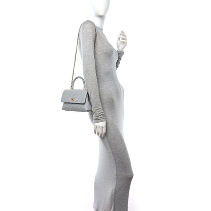 Chanel Caviar Quilted Mini Coco Handle Flap Light Grey 2 of 11