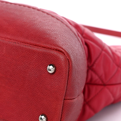 Chanel Calfskin Caviar Quilted Large Shopping Tote Red 12 of 16