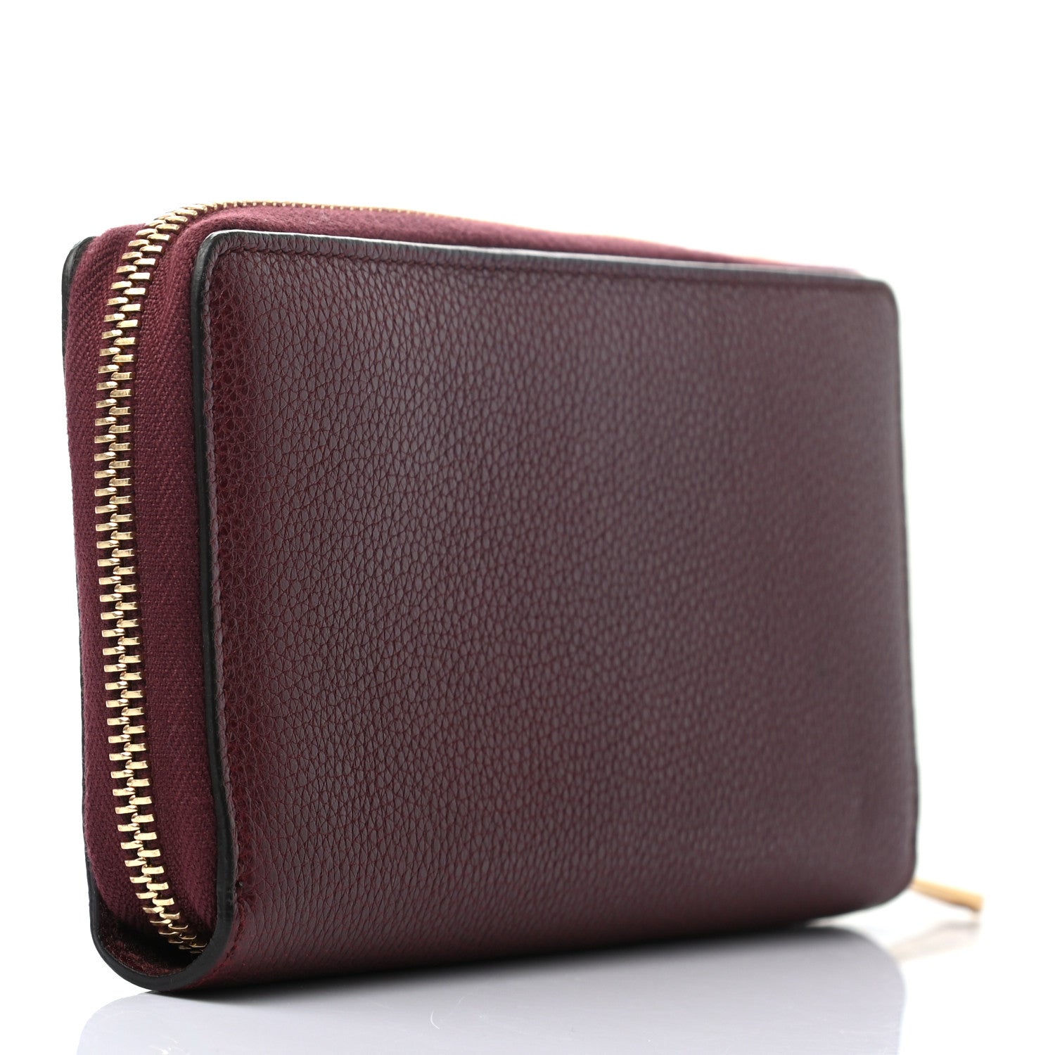 Gucci Grainy Calfskin Zumi Zip Around Wallet Vintage Bordeaux 3 of 7