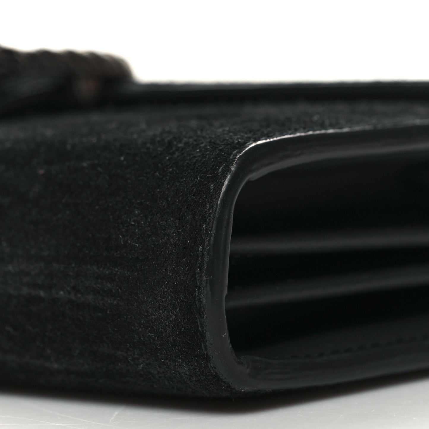 Suede Mini Dionysus Chain Wallet Black