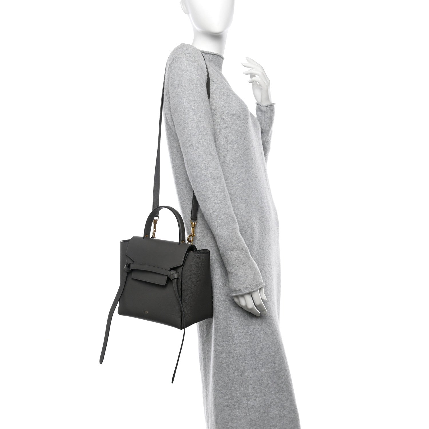 Celine Grained Calfskin Micro Belt Bag Grey 2 of 11