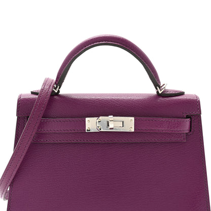 Hermes Chevre Mysore Mini Kelly Sellier 20 Violet 8 of 11