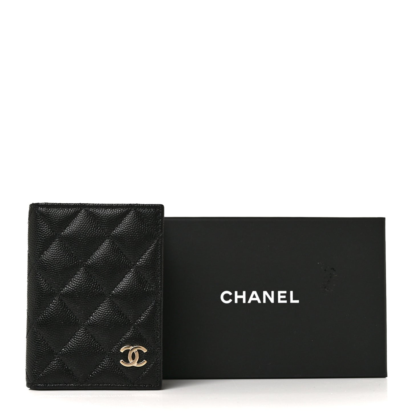 Caviar Quilted Card Holder Wallet Black