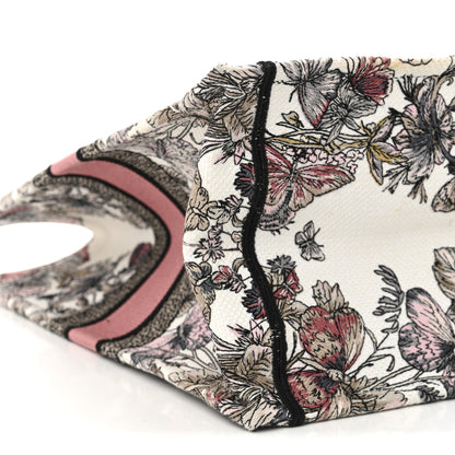 Christian Dior Canvas Embroidered Large Butterfly Around The World Book Tote White Pastel Pink 9 of 12