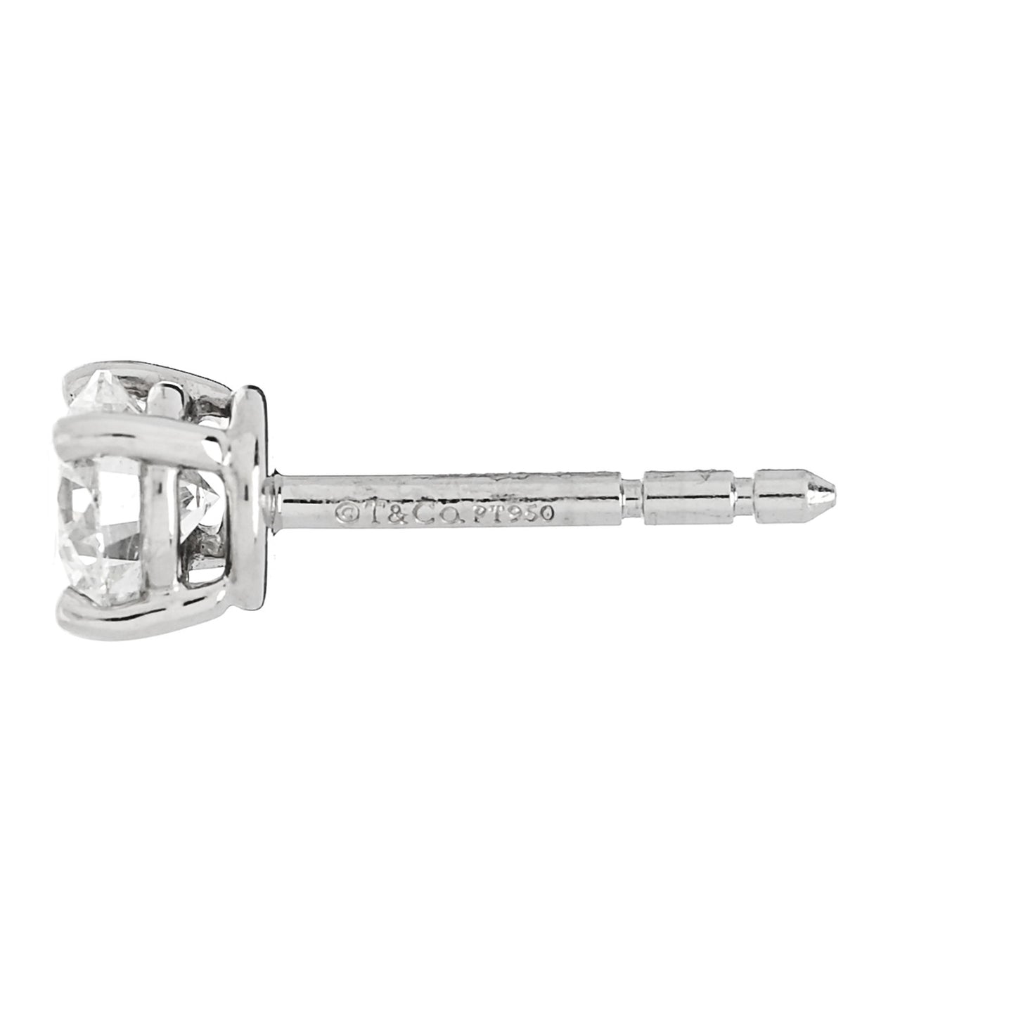 Platinum Diamond .92ctw Round Solitaire Earrings