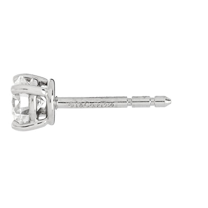 Tiffany Platinum Diamond .92ctw Round Solitaire Earrings 4 of 6