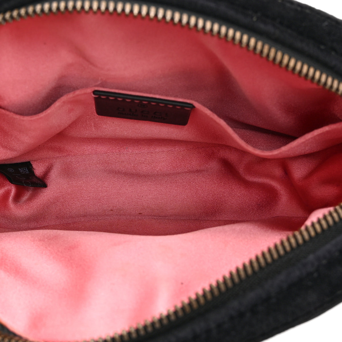 Gucci Velvet Matelasse GG Marmont Belt Bag 85 34 Black 5 of 11