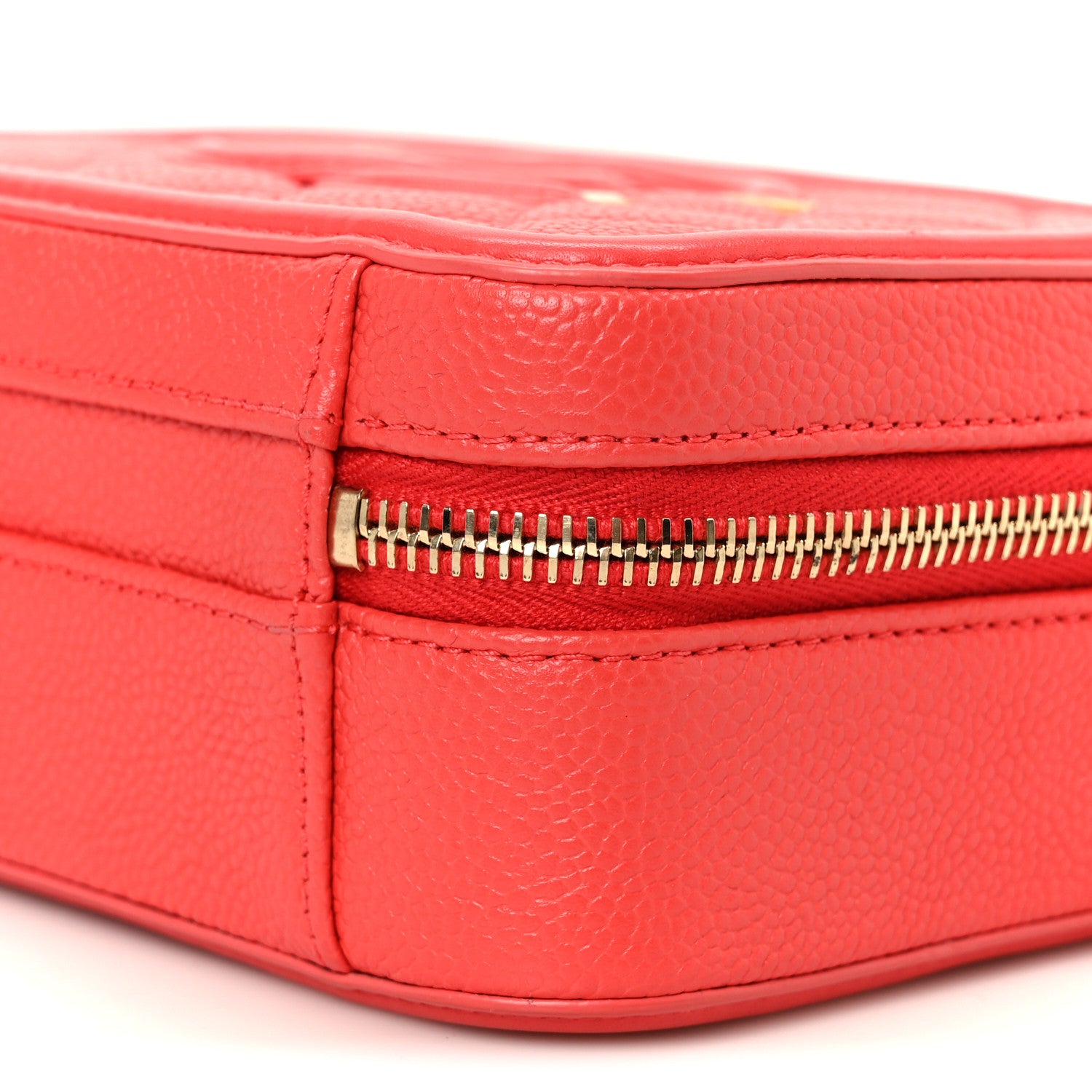 Chanel Caviar Quilted Small CC Filigree Vanity Case Red 10 of 11