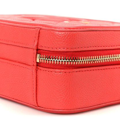 Chanel Caviar Quilted Small CC Filigree Vanity Case Red 10 of 11