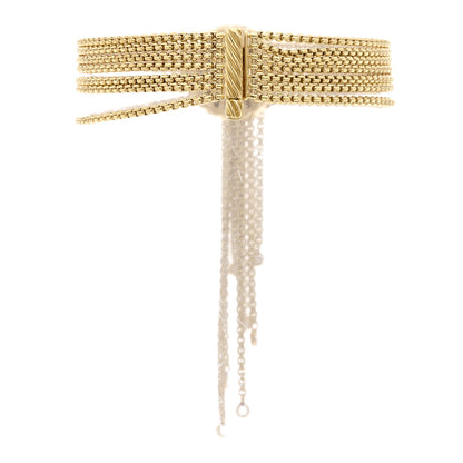 David Yurman 18K Yellow Gold Diamond Multi Strand Tassel Bracelet 2 of 3