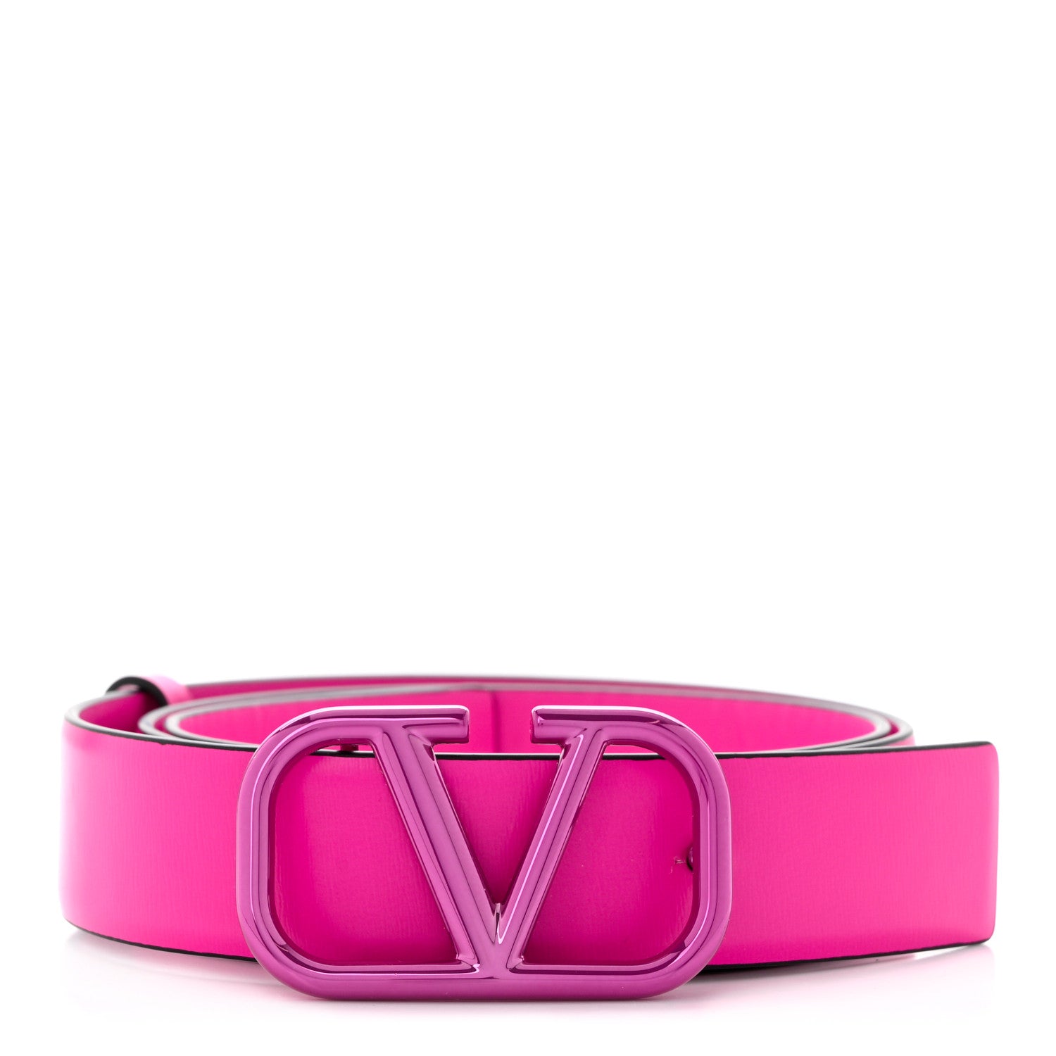 Valentino Garavani Calfskin VLogo 40mm Belt 80 32 Pink PP 1 of 3