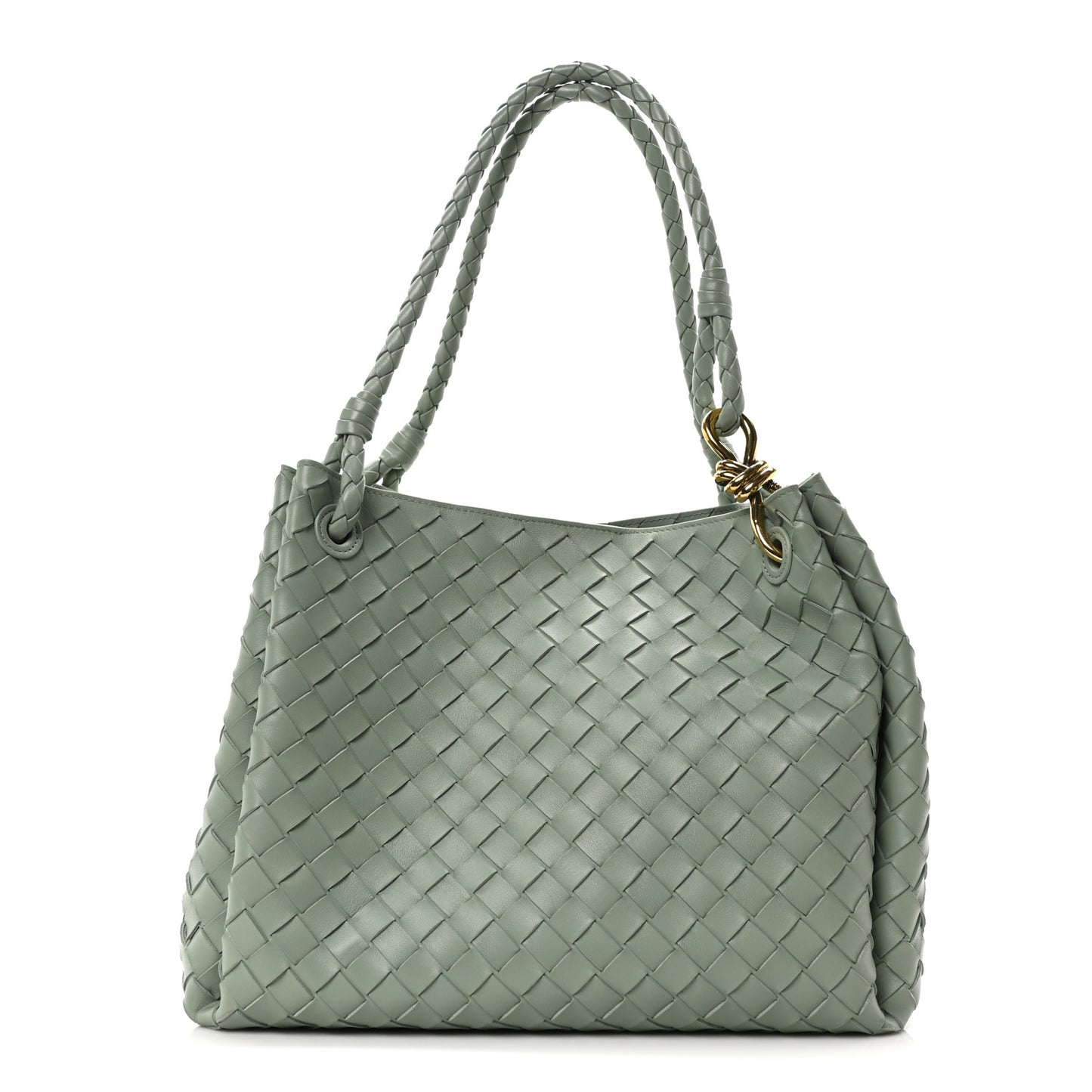 Nappa Intrecciato Large Andiamo Parachute Shoulder Bag New Sauge