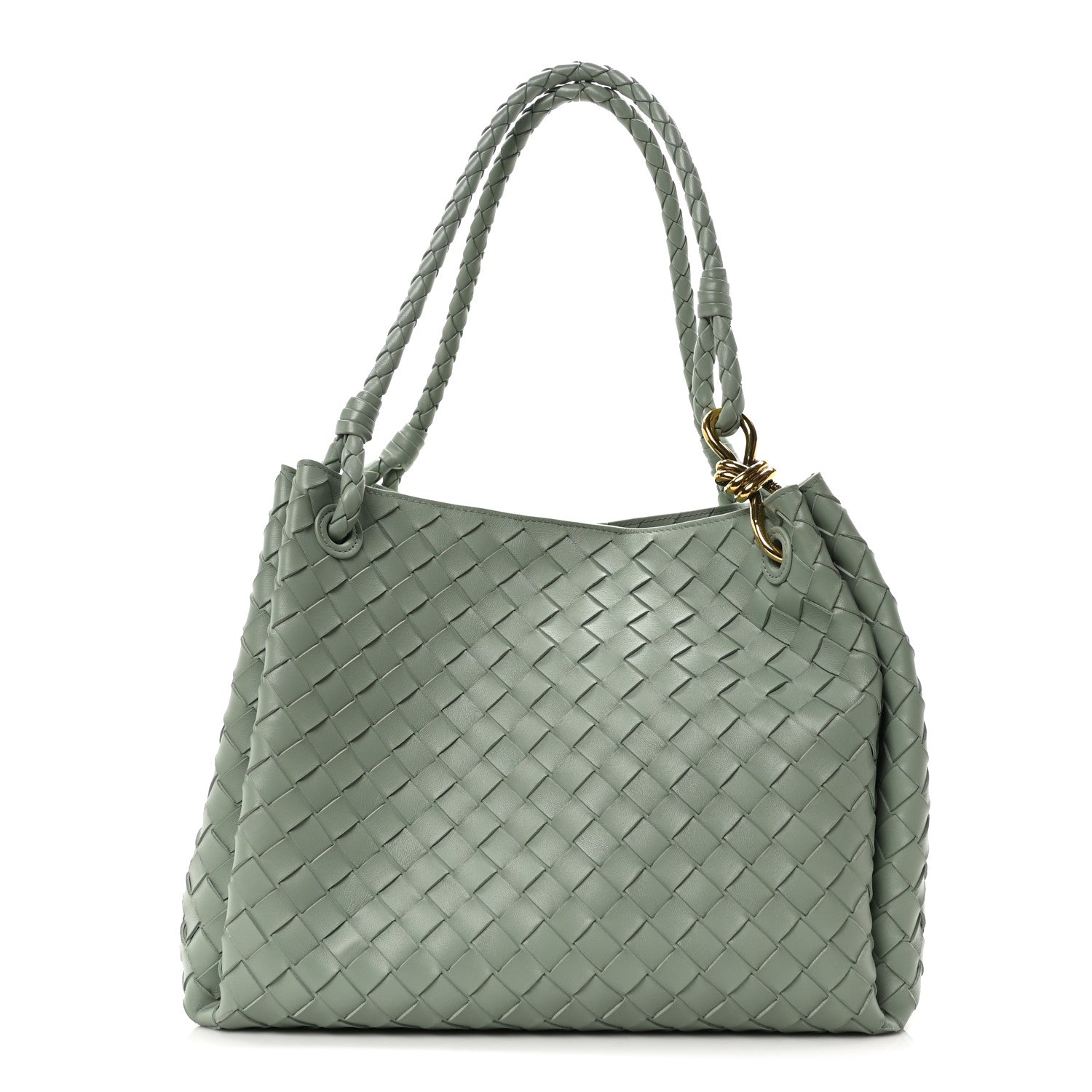 Bottega Veneta Nappa Intrecciato Large Andiamo Parachute Shoulder Bag New Sauge 1 of 10