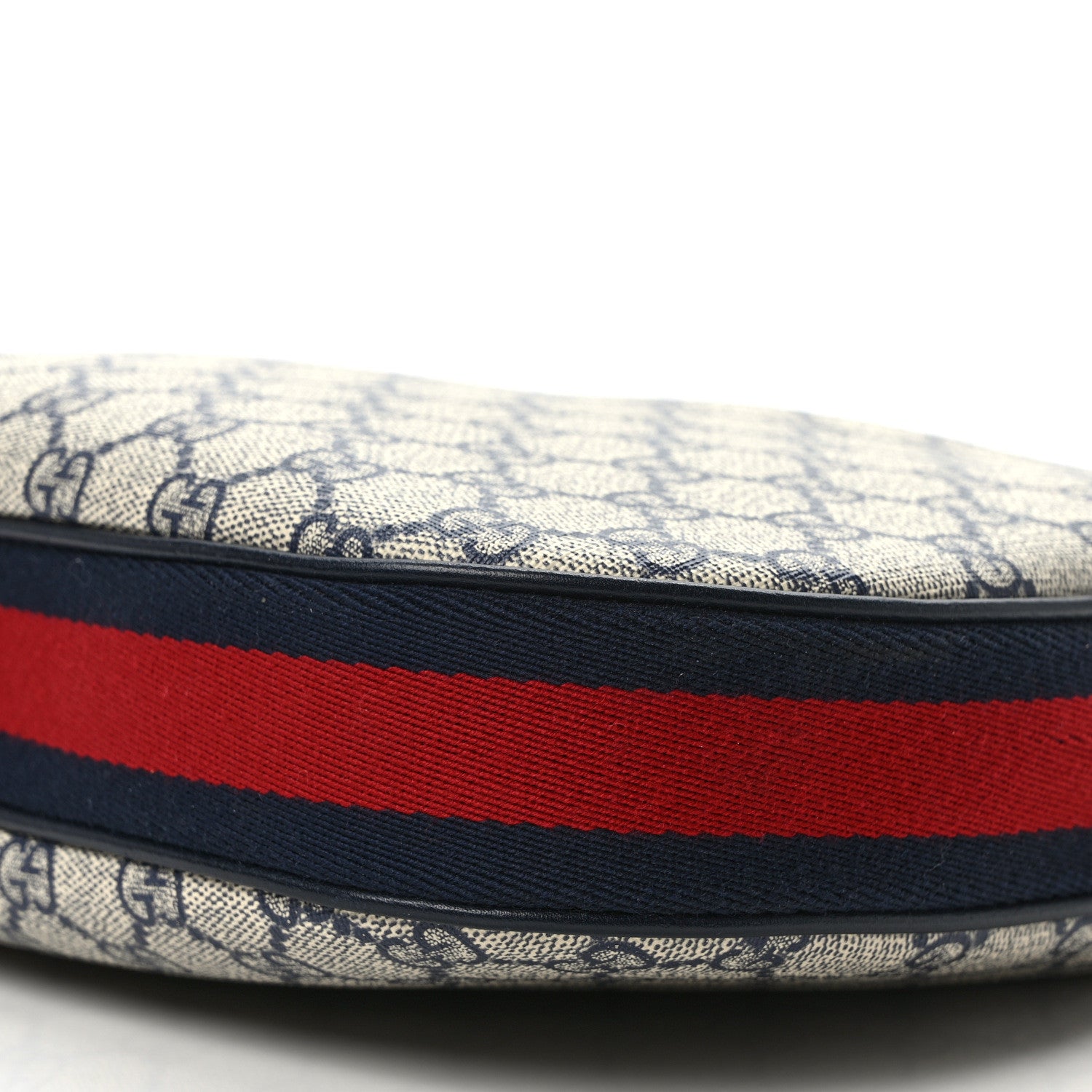 Gucci GG Supreme Monogram Textured Calfskin Web Large Attache Shoulder Bag Beige Blue 8 of 8