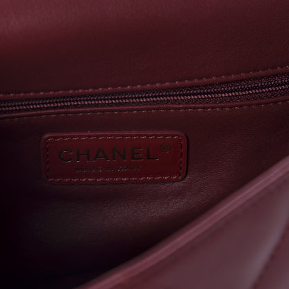 Chanel Lambskin Quilted Small Easy Carry Flap Burgundy 8 of 11