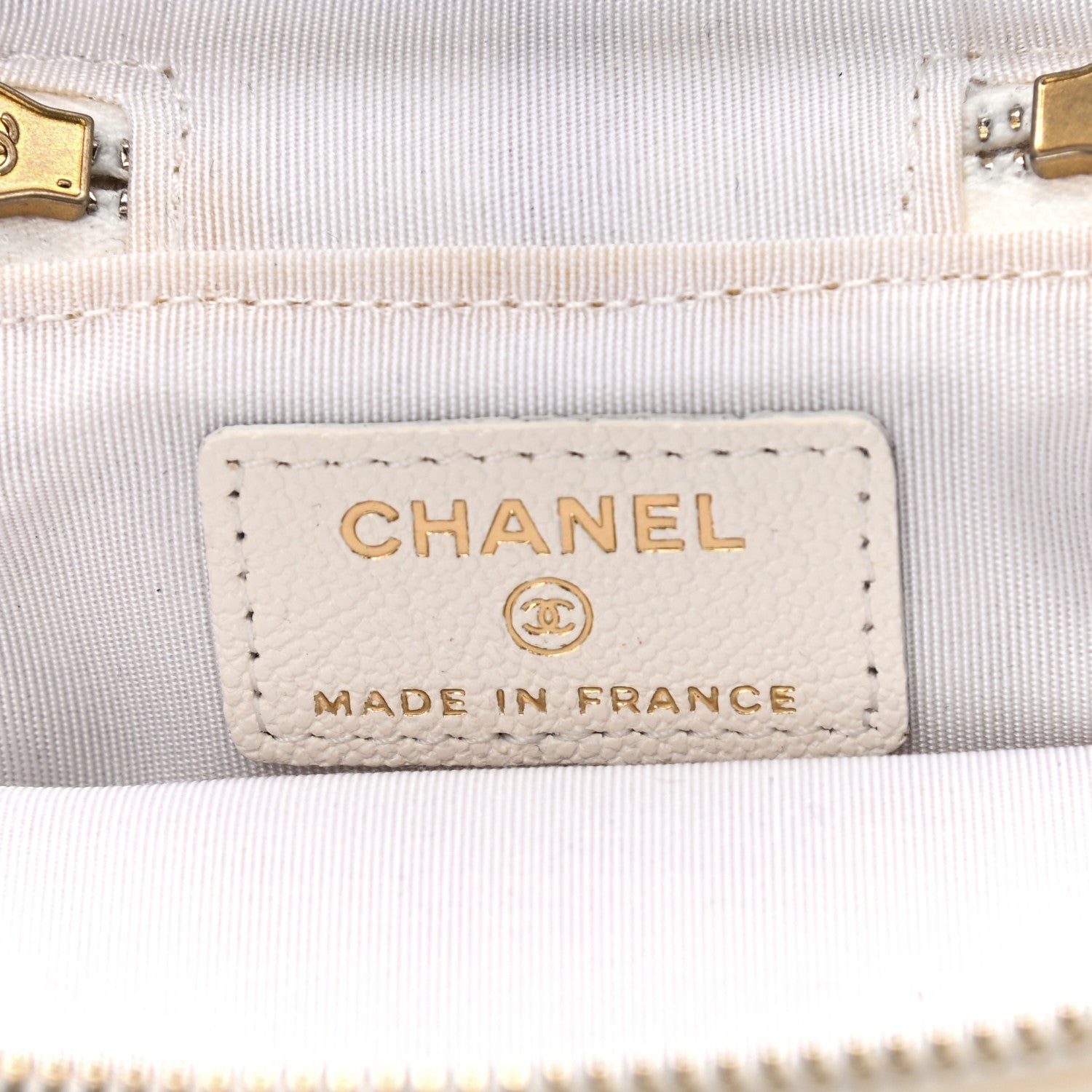 Chanel Caviar Quilted Mini Top Handle Vanity With Chain White 6 of 9