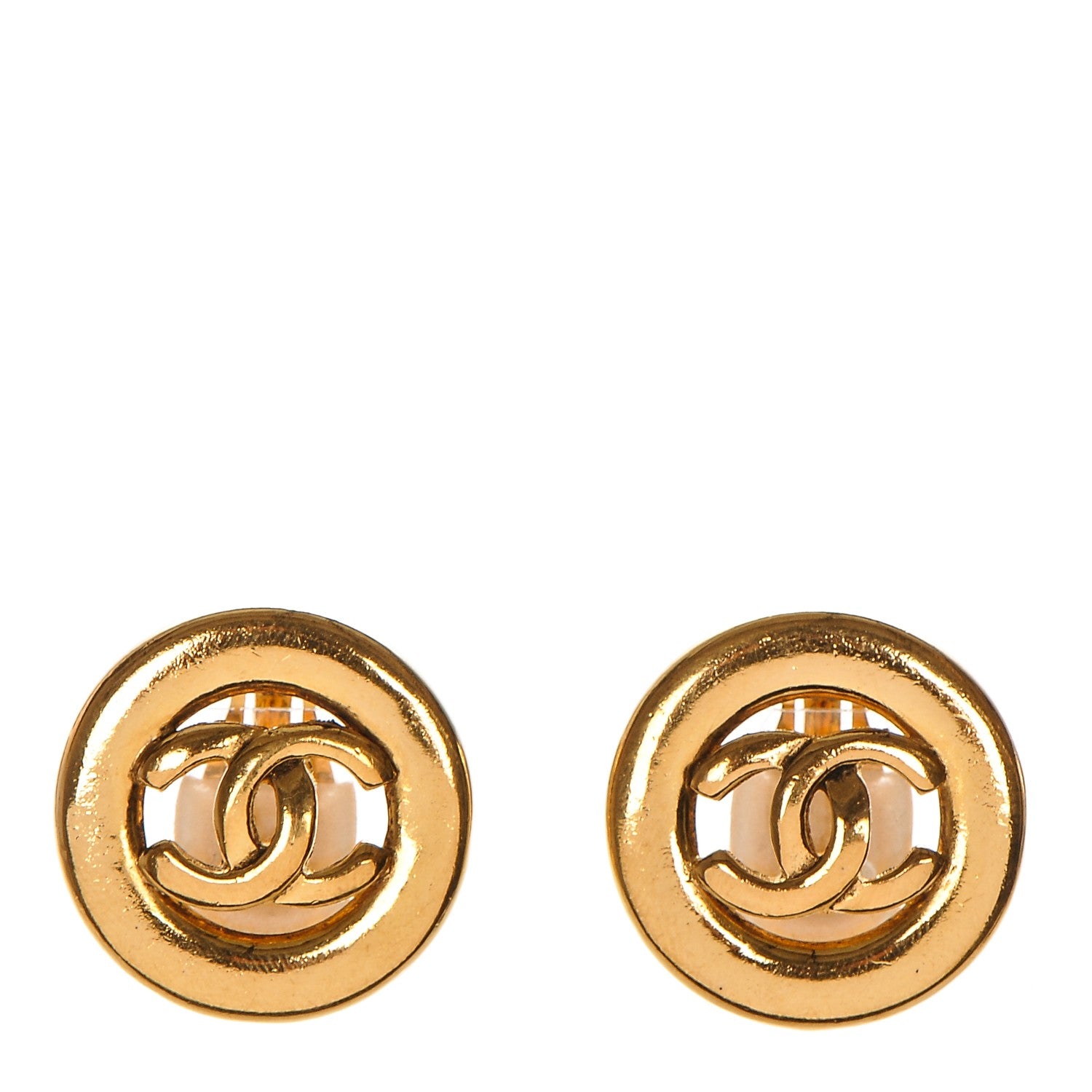 Chanel CC Clip On Earrings Gold 1 of 5