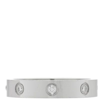 Cartier 18K White Gold 8 Diamond 4mm Wedding Band LOVE Ring 57 8 1 of 5