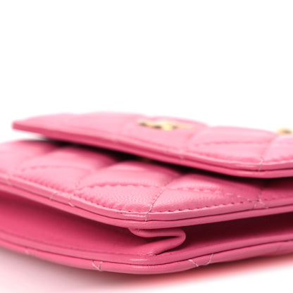 Chanel Lambskin Quilted Pearl Crush Clutch With Chain Pink 11 of 14