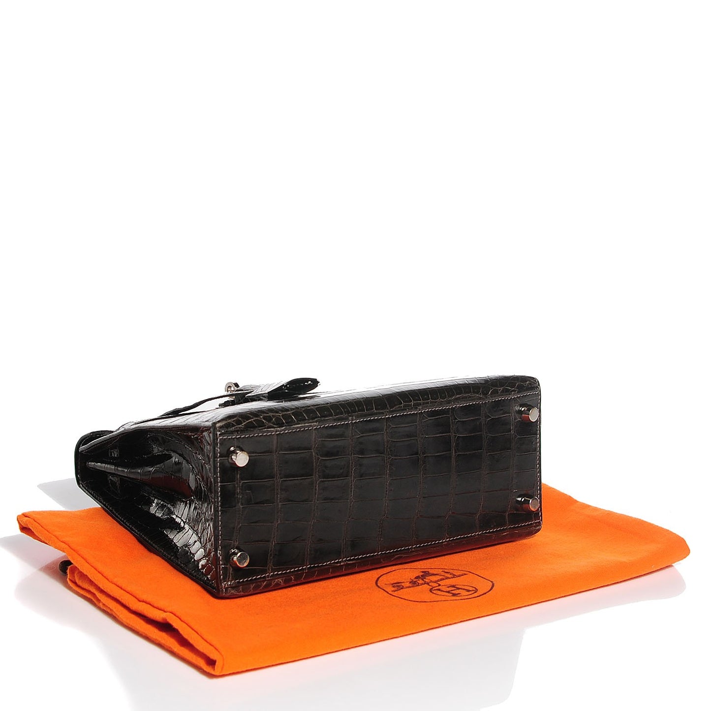 Shiny Niloticus Crocodile Kelly Sellier 25 Graphite