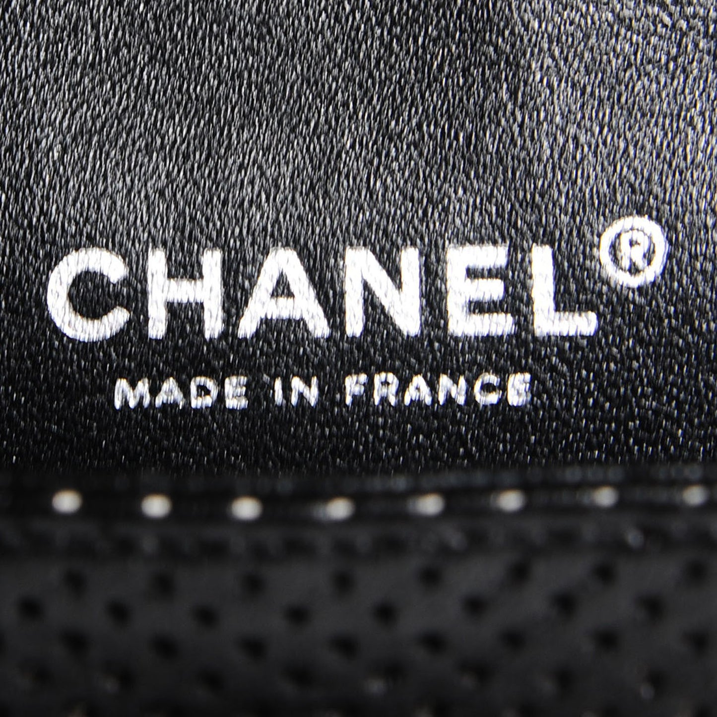 Lambskin Perforated Medium Double Flap Black