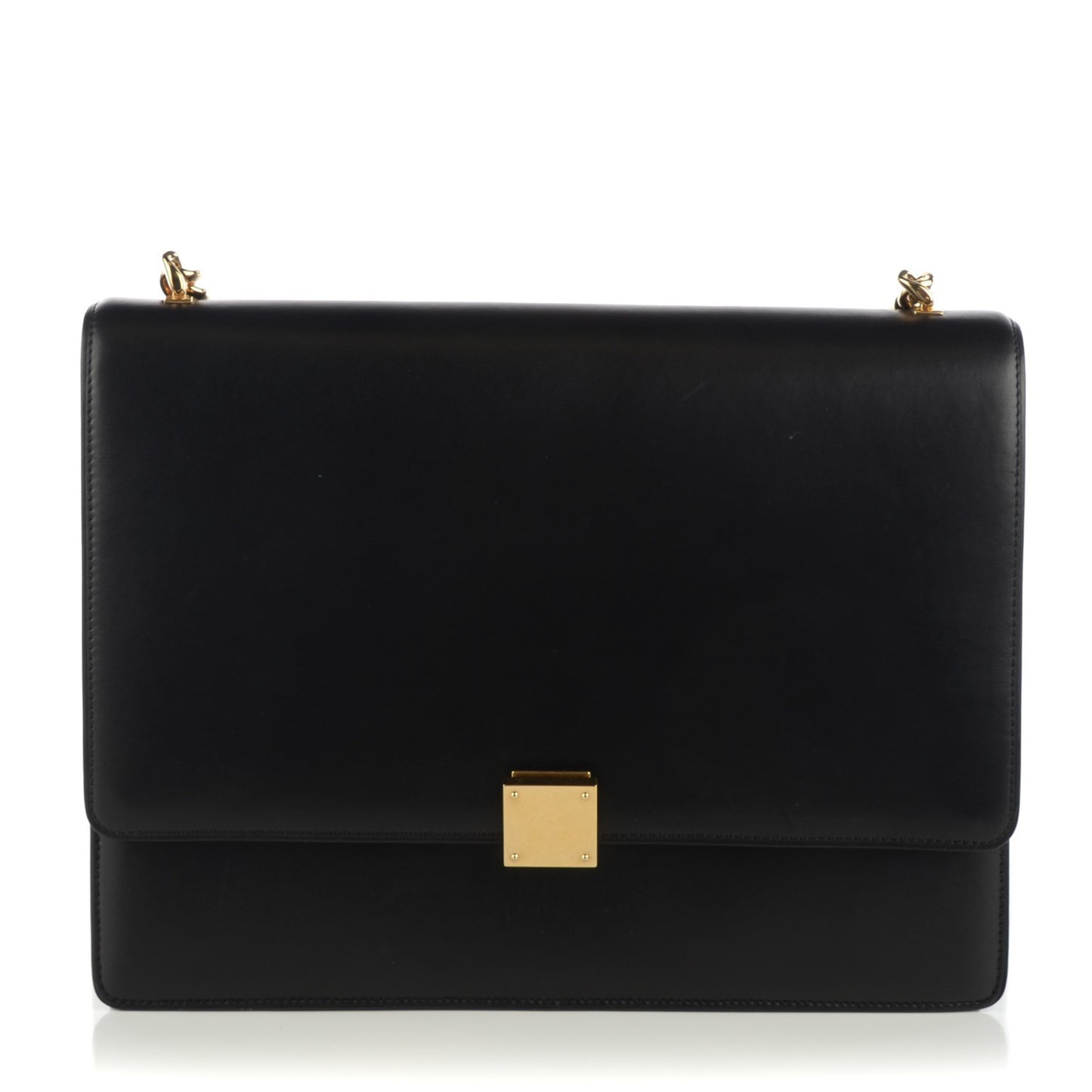 Smooth Calfskin Large Case Chain Flap Black