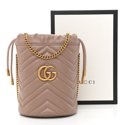 Gucci Calfskin Matelasse Mini GG Marmont 2.0 Bucket Bag Porcelain Rose 11 of 11