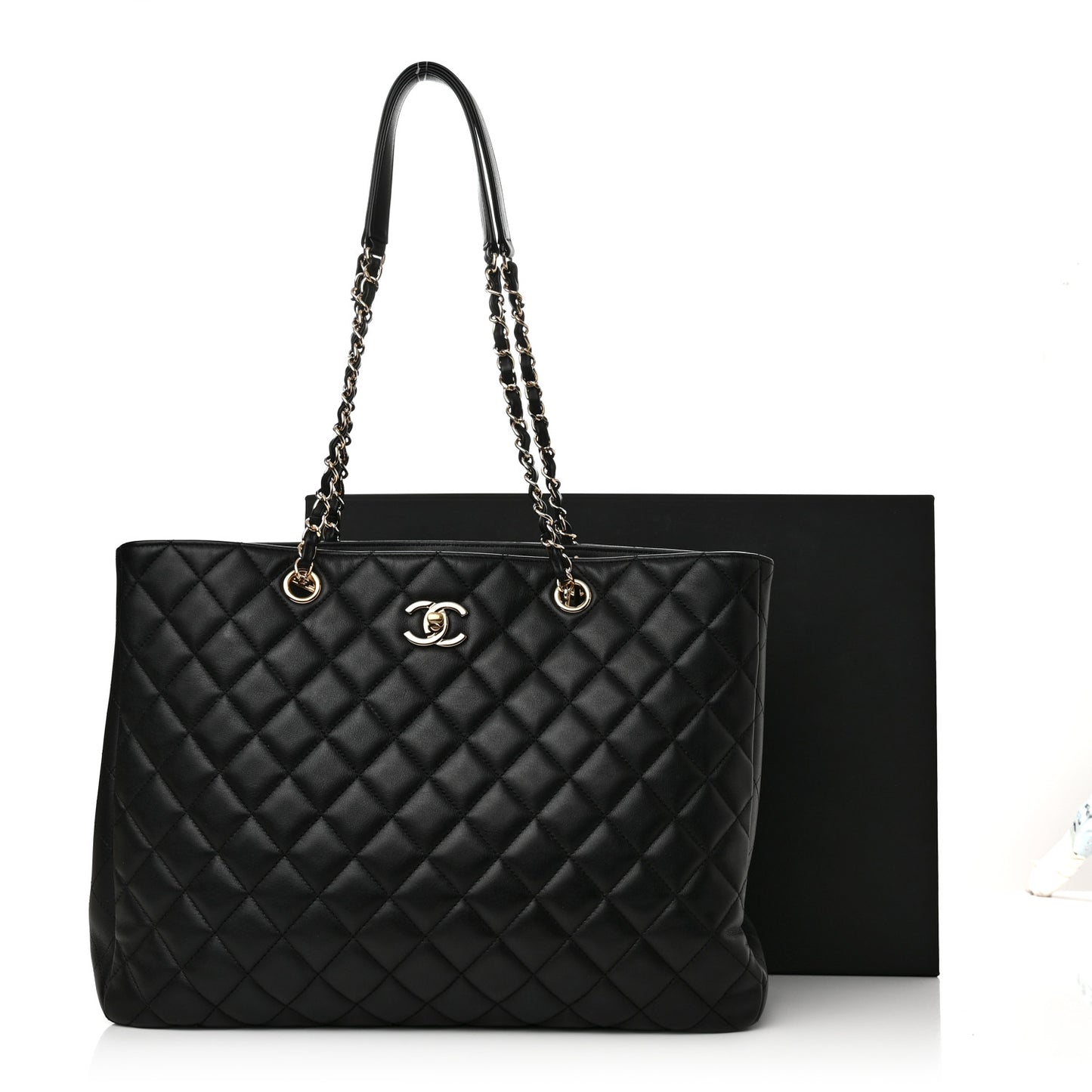 Calfskin Quilted Timeless Tote Black