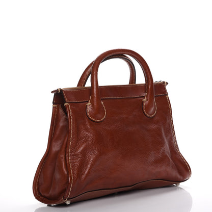 Chloe Calfskin Edith Satchel Whiskey 3 of 12