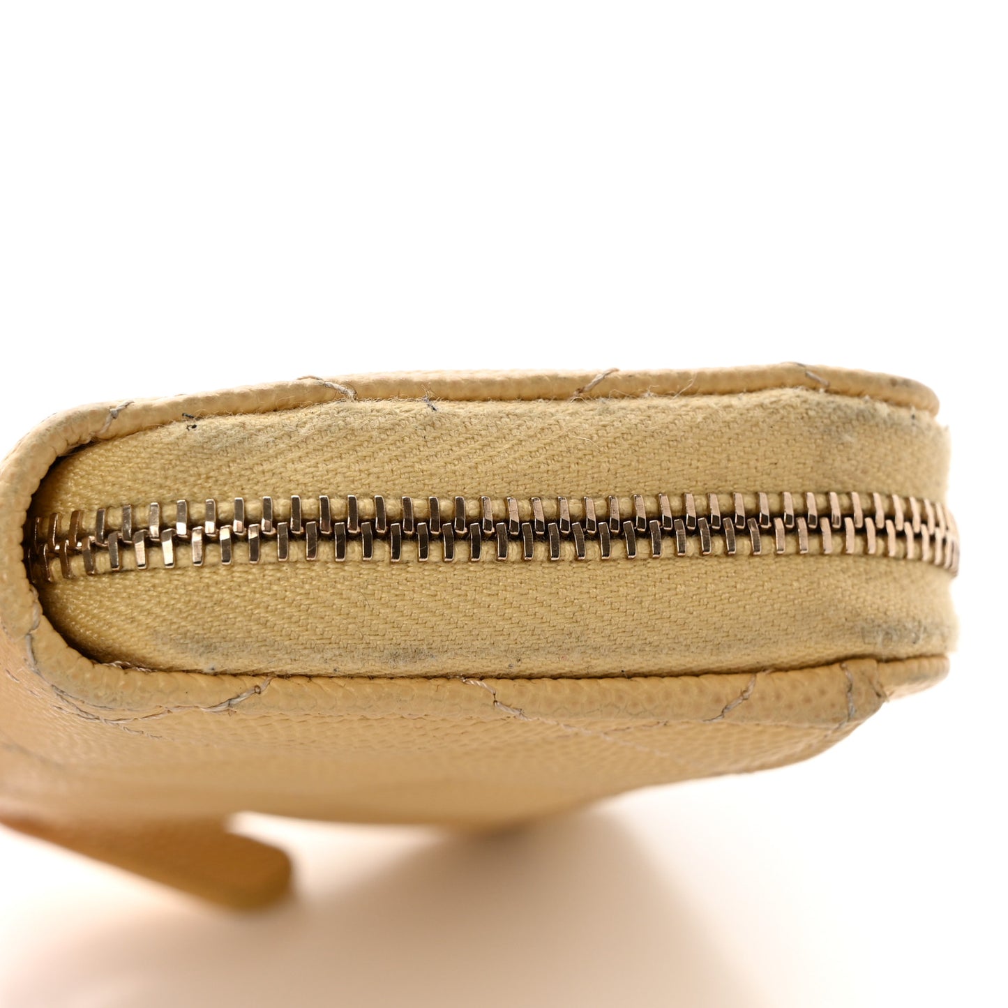 Caviar Quilted Zip Coin Purse Yellow