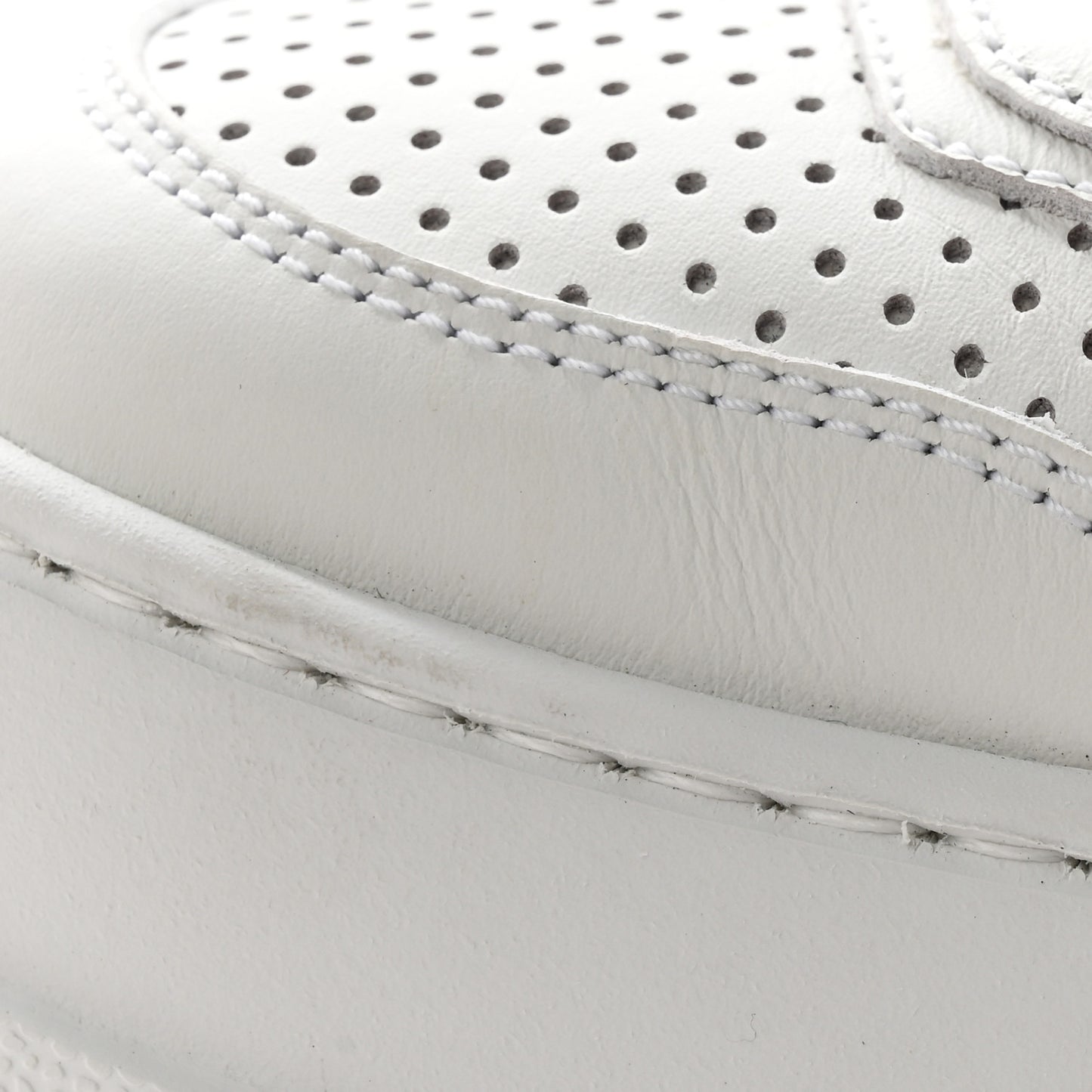 Calfskin Web Perforated Womens Platform 55mm Sneakers 38.5 White Bright Splash