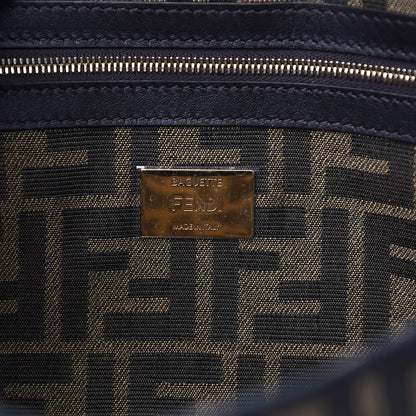 Fendi Fabric Jacquard FF 1974 Medium Baguette Tobacco Moro Black 5 of 7