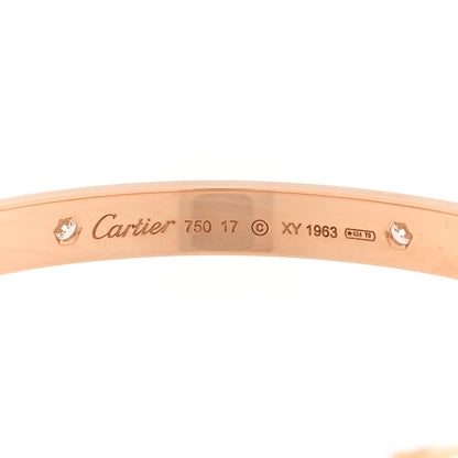 Cartier 18K Pink Gold 4 Diamond LOVE Bracelet 17 3 of 7