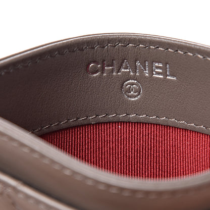 Chanel Aged Calfskin Quilted Gabrielle Card Holder Wallet Grey 6 of 9