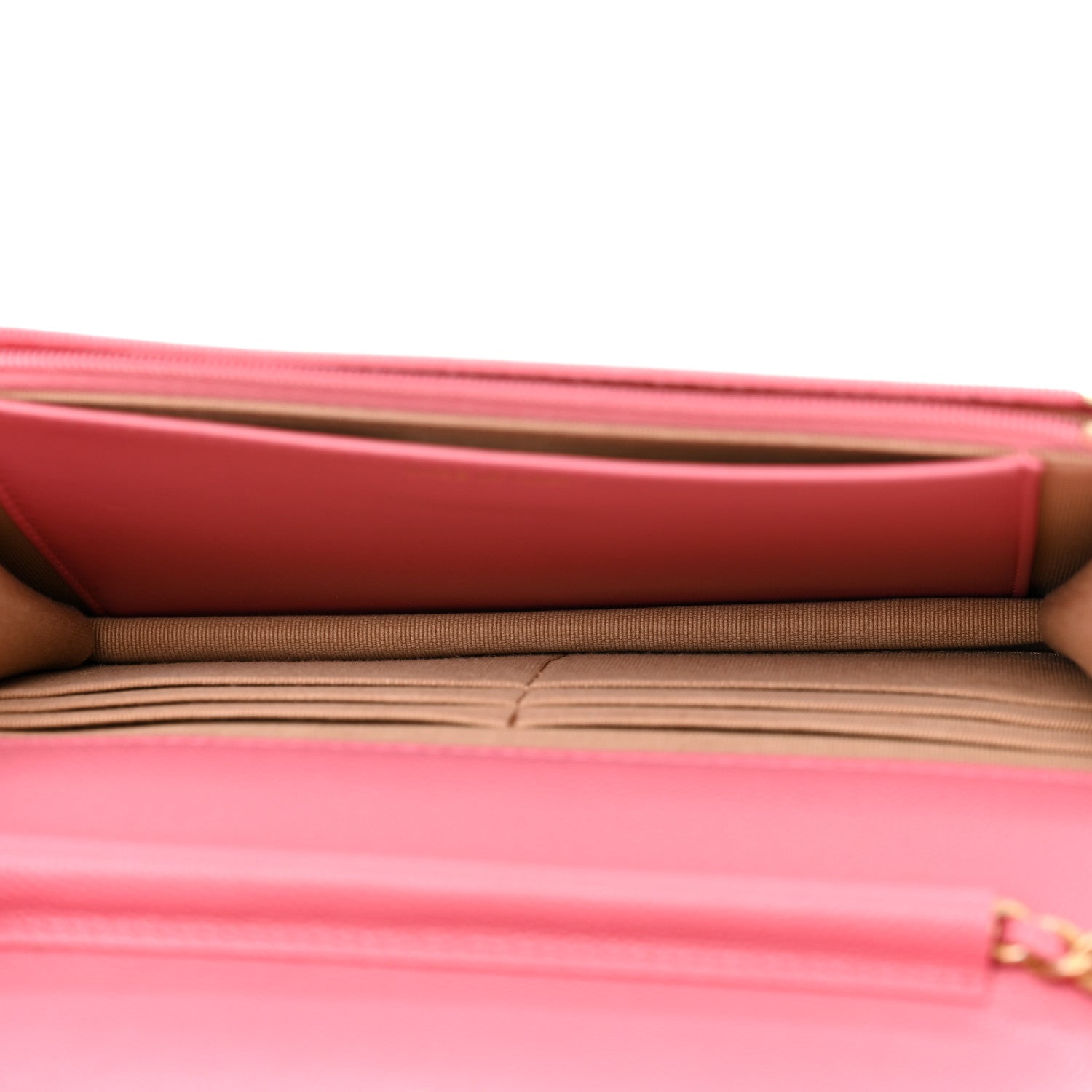 Chanel Caviar Quilted Textured CC Wallet On Chain WOC Pink 5 of 11