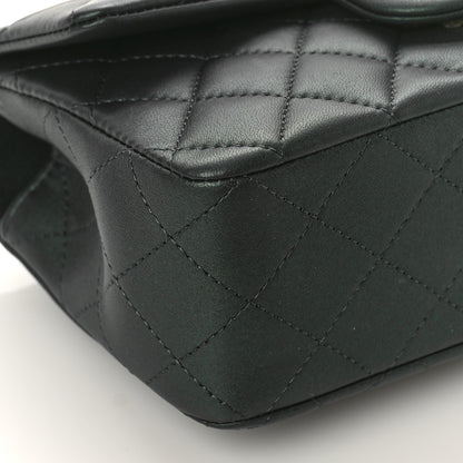 Chanel Iridescent Lambskin Quilted Mini Top Handle Rectangular Flap Dark Green 9 of 10