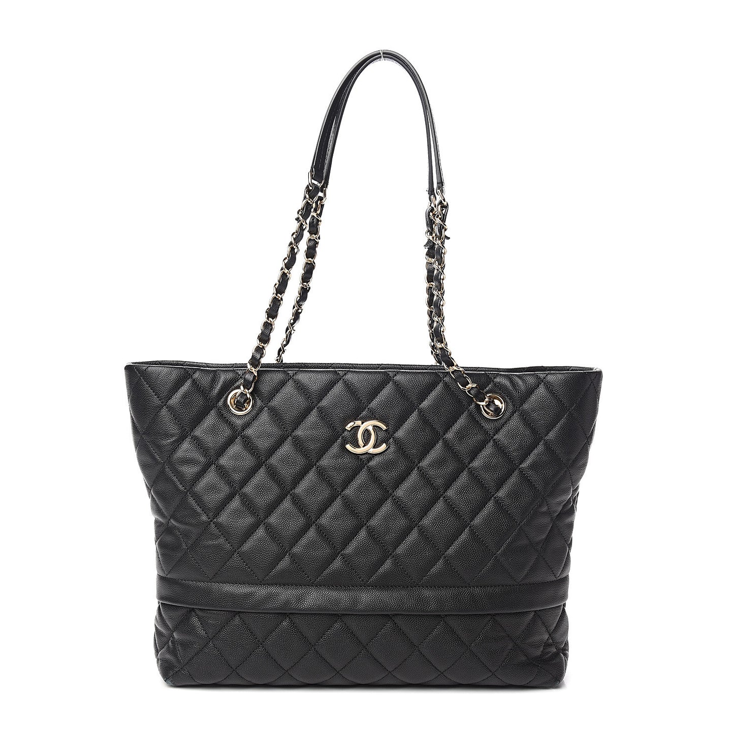 Caviar Quilted Rolled Up Tote Black