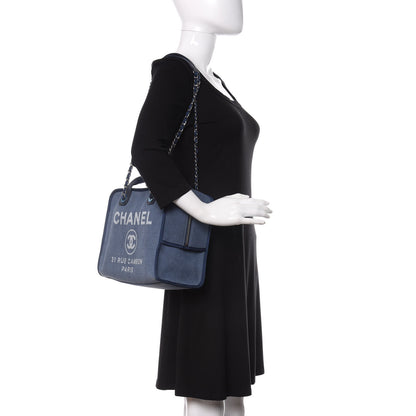 Chanel Denim Deauville Bowling Bag Blue 2 of 11